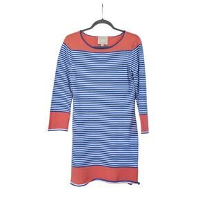 STS Sail to Sable Striped 3/4 Sleeve Resortwear Mini Sweater Dress, Size Small